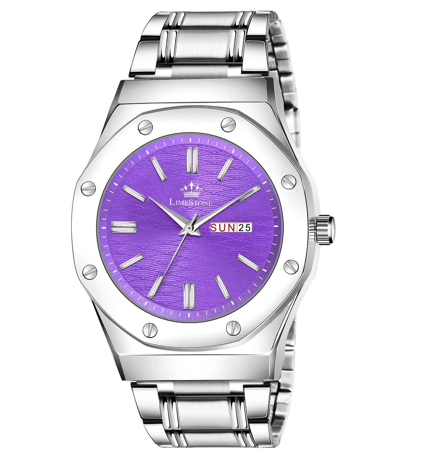 LIMESTONE Day and Date Display Screw Ring AP Design Quartz Analog Watch - For Men (LS3217)