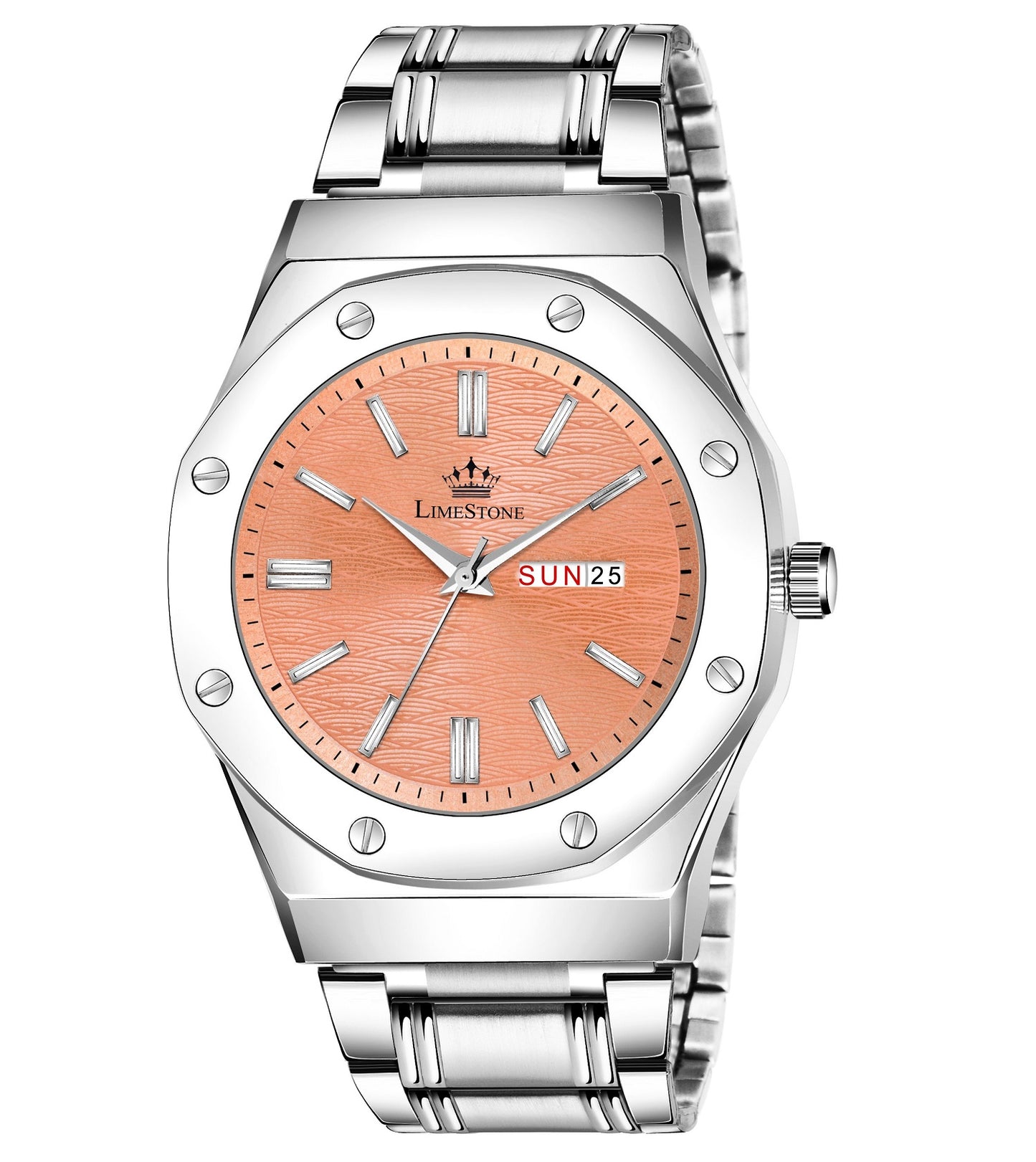 LIMESTONE Day and Date Display Screw Ring AP Design Quartz Analog Watch - For Men (LS3208)
