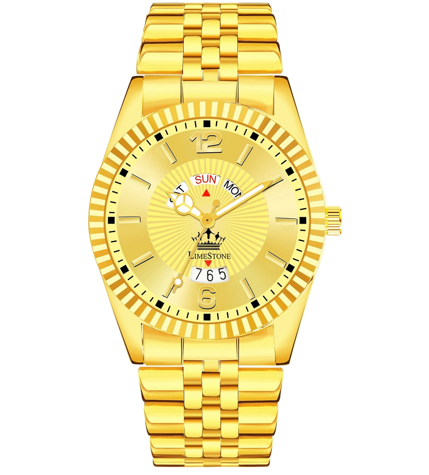 LIMESTONE Legacy Series Original Gold Plated Day & Date Functioning Quartz Legacy Series Original Gold Plated Day & Date Functioning Quartz Analog Watch - For Men (RLX001)