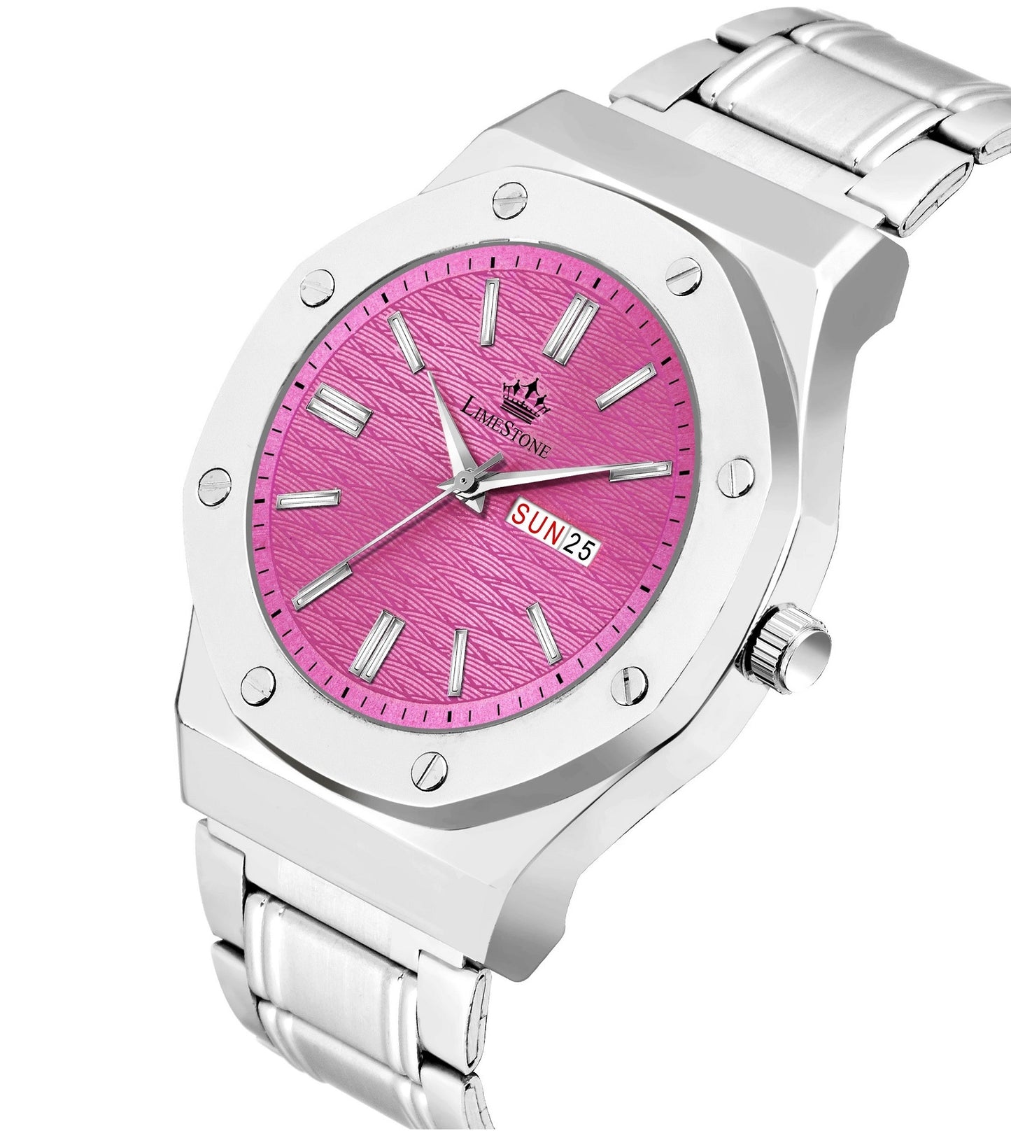 LIMESTONE Day and Date Display Screw Ring AP Design Quartz Analog Watch - For Men (LS3210)