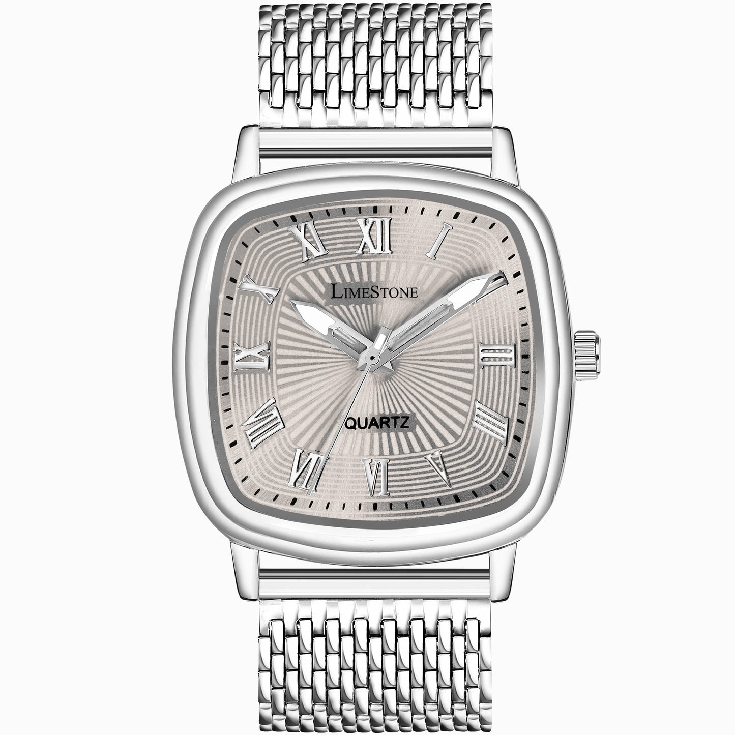 LIMESTONE Classic Series Mesh Chain Stainless Steel Square Quartz Analog Watch - For Men (LS3297)