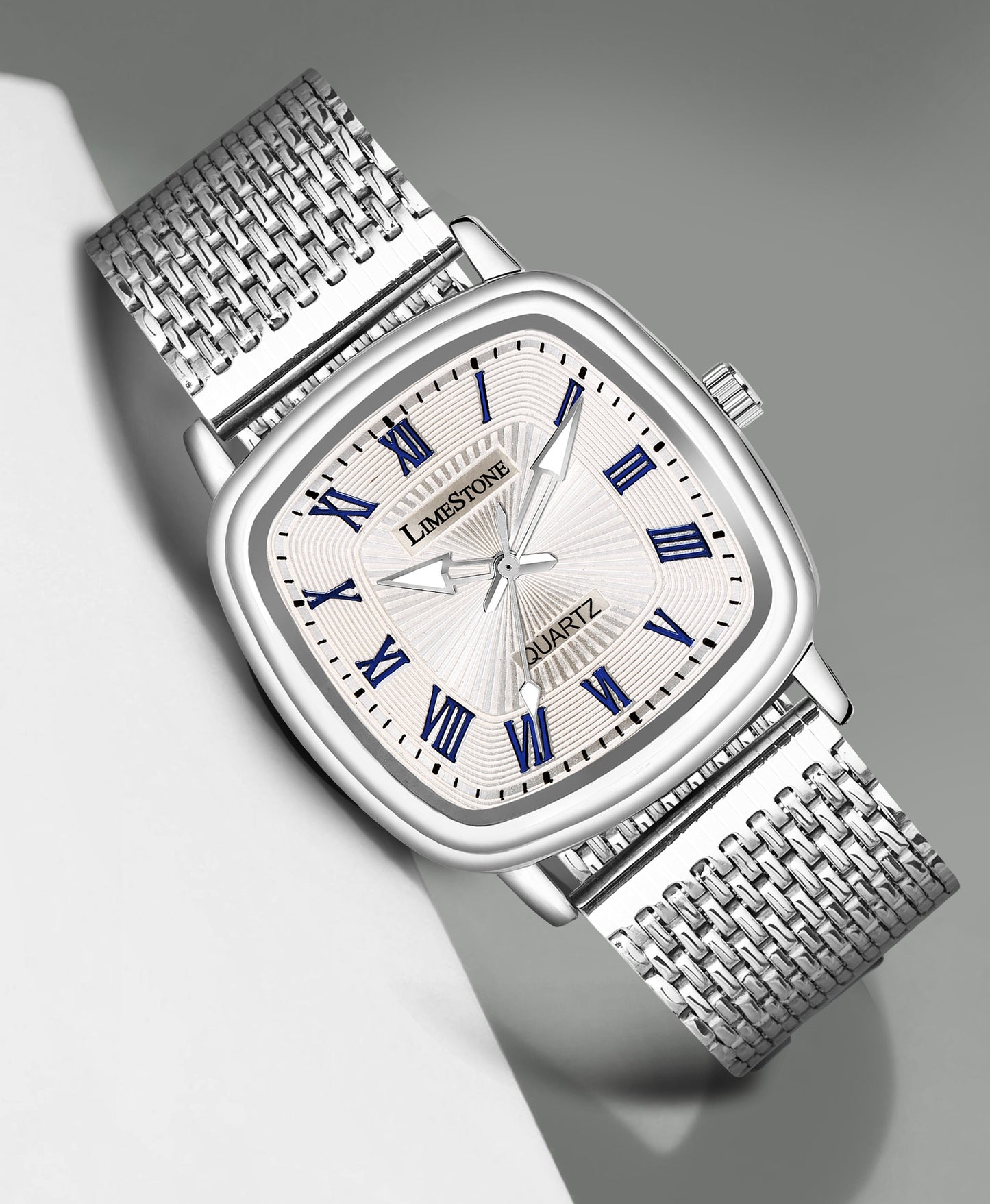LIMESTONE CLASSIC Classic Series Mesh Chain Stainless Steel Square Quartz Analog Watch - For Men (LS3256)