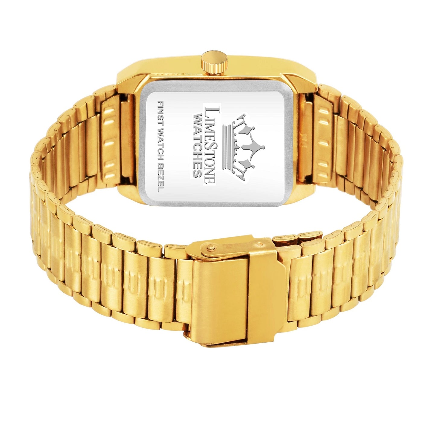 LIMESTONE Day & Date Functioning Original Gold Plated HMTS Quartz Analog Watch - For Men (LS3056)