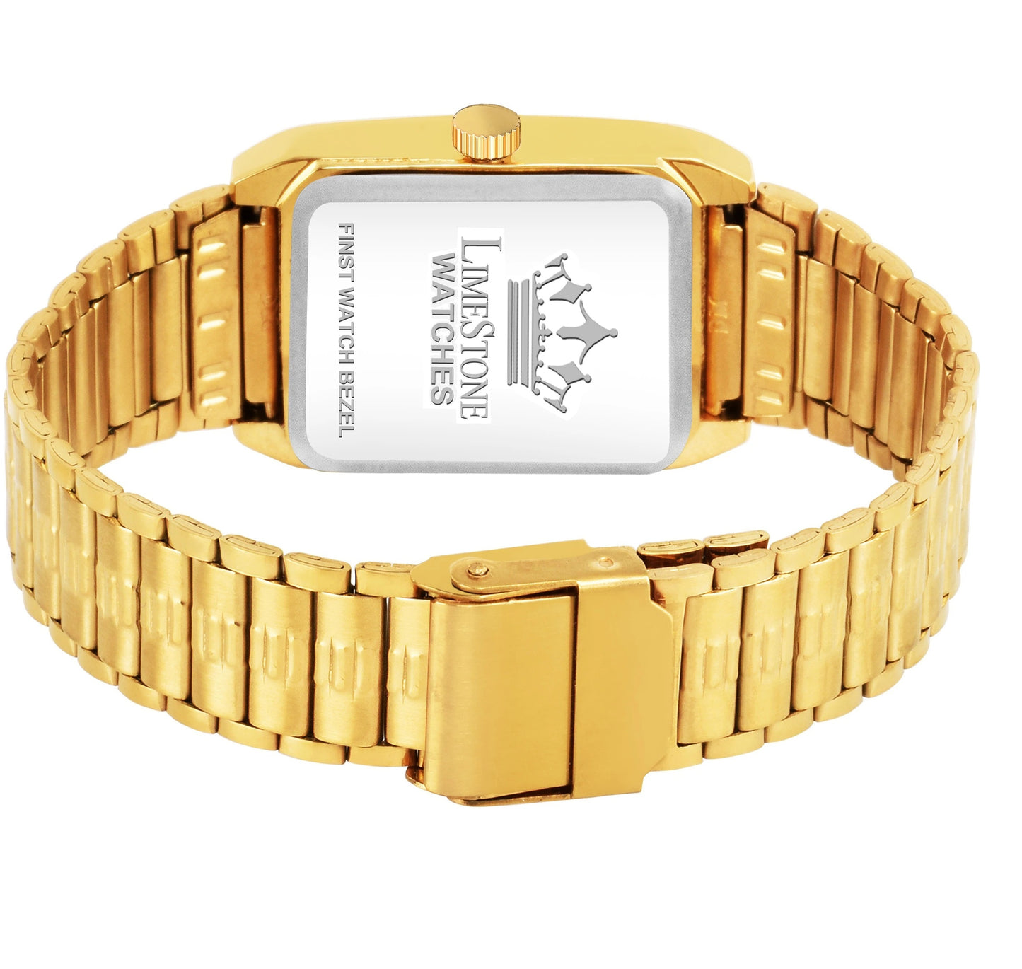 LIMESTONE Day & Date Functioning Original Gold Plated HMTS Quartz Analog Watch - For Men (LS3053)
