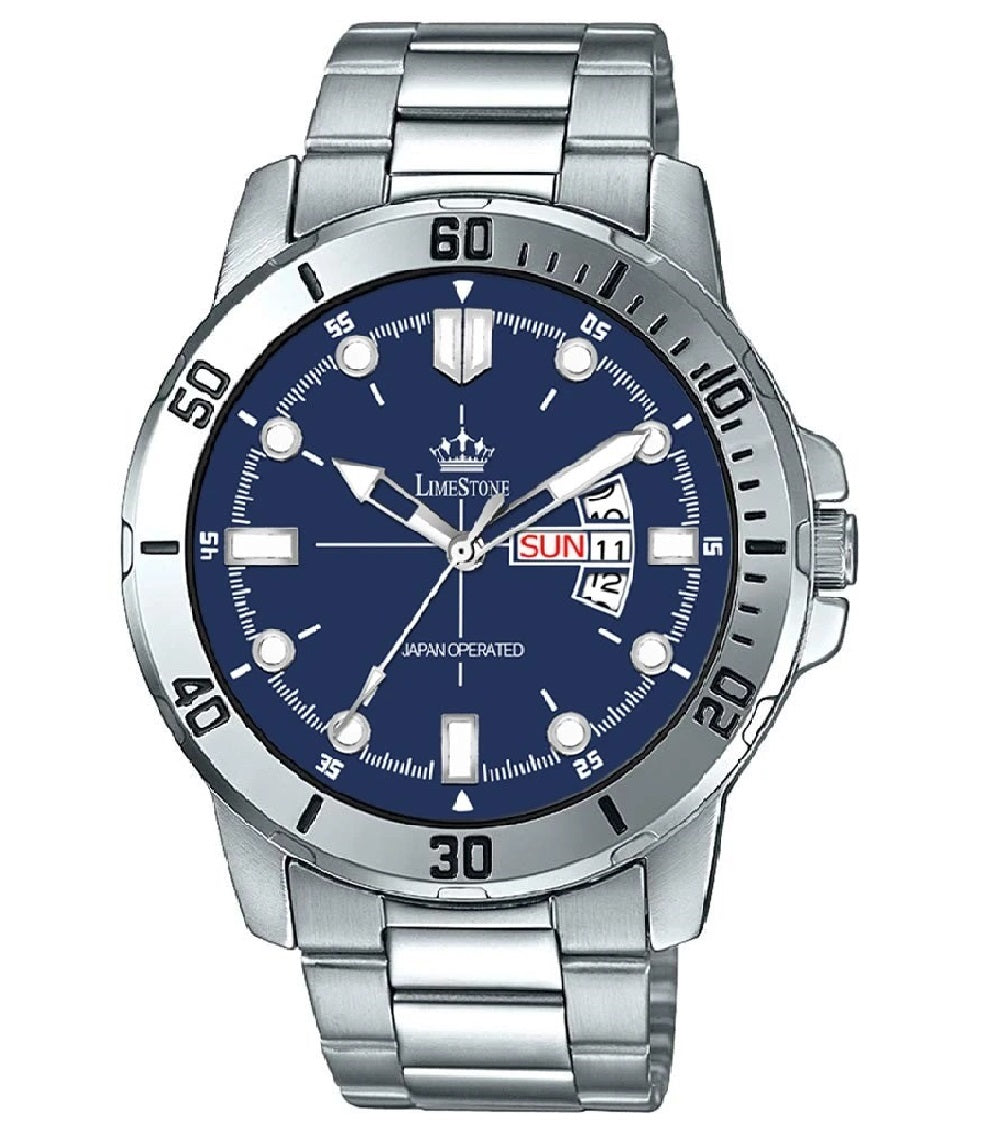 LIMESTONE Wheedler Series Day and Date Functioning Quartz Analog Watch - For Men (LS3070)