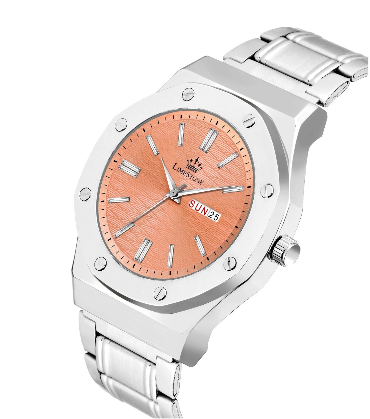 LIMESTONE Day and Date Display Screw Ring AP Design Quartz Analog Watch - For Men (LS3208)