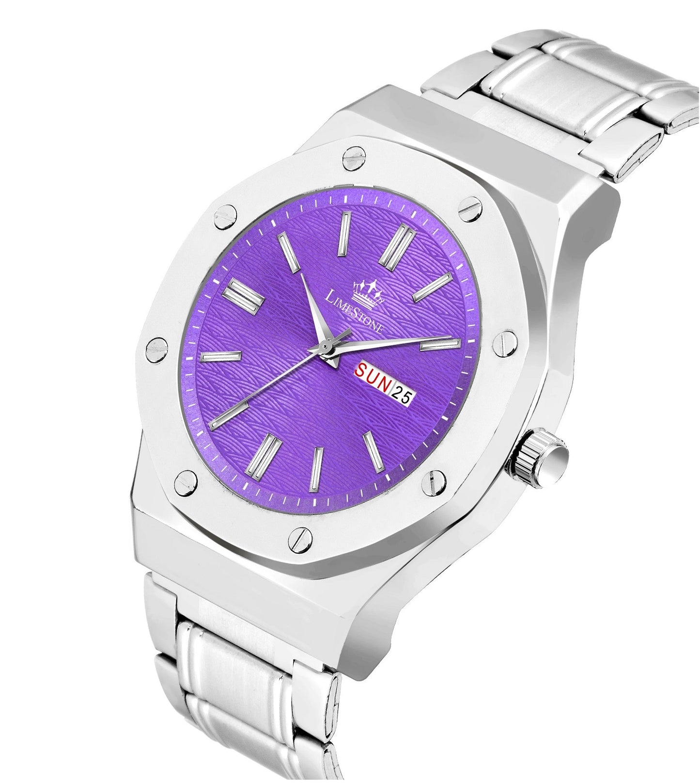 LIMESTONE Day and Date Display Screw Ring AP Design Quartz Analog Watch - For Men (LS3217)