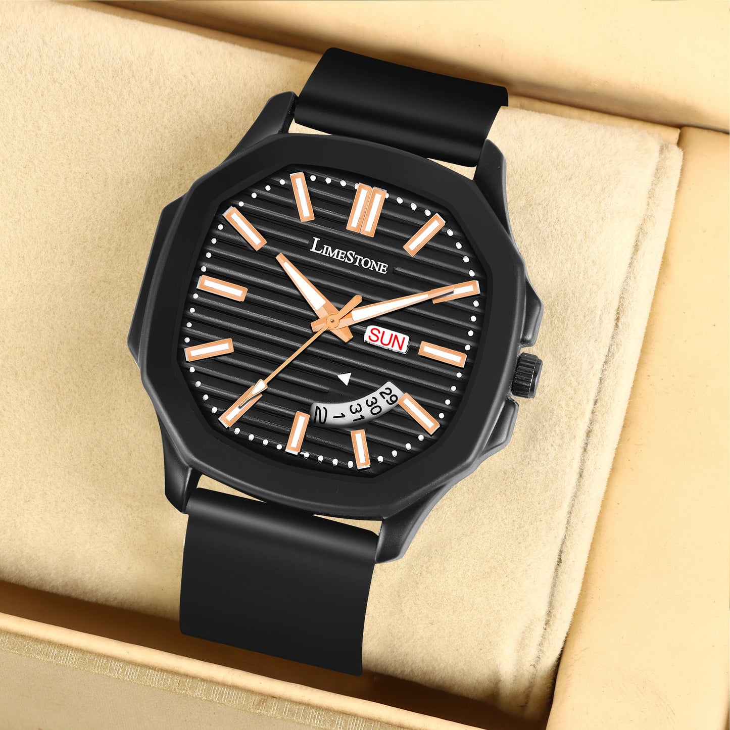 LIMESTONE OTUS Limited Day and Date Functioning Series Square Dial Boys Watch Quartz Analog Watch - For Men (OTUS040)