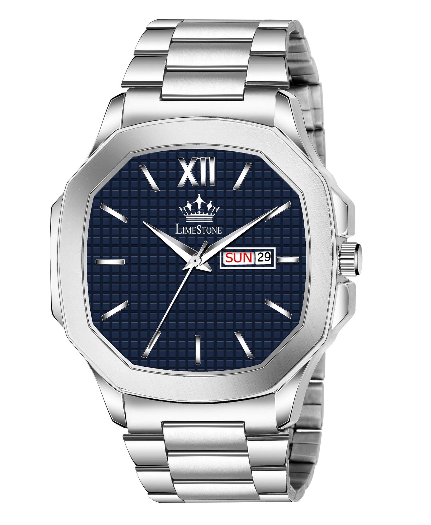 LIMESTONE OTUS Limited Day and Date Functioning Series Square Dial Blue Boys Watch with Quartz Mechanism Analog Watch - For Men (LS3026)