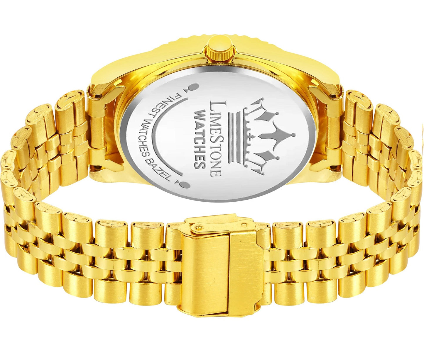 LIMESTONE Legacy Series Original Gold Plated Day & Date Functioning Quartz Legacy Series Original Gold Plated Day & Date Functioning Quartz Analog Watch - For Men (RLX001)