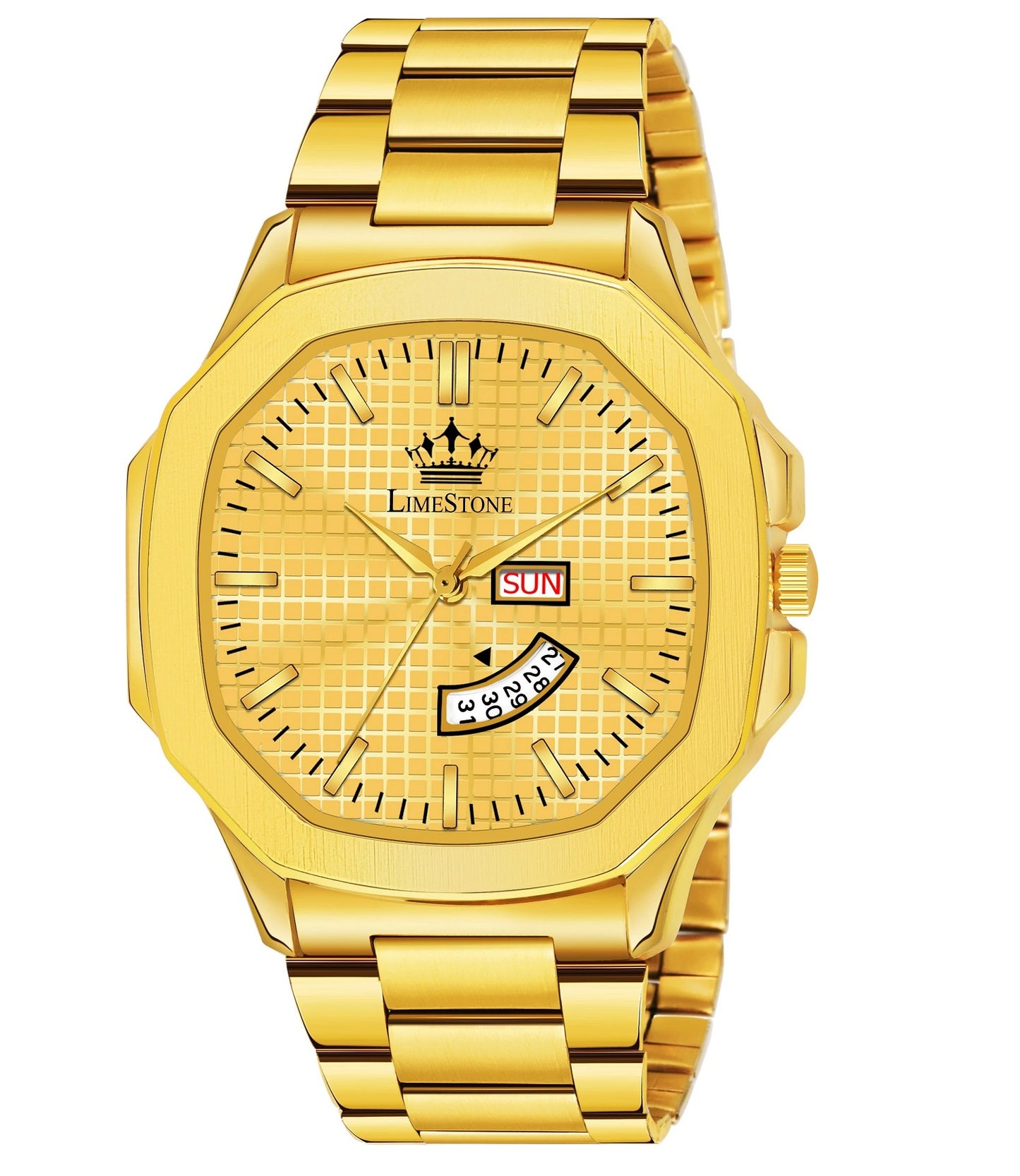 LIMESTONE OTUS OTUS Limited Original Gold Plated Day and Date Functioning Square HMTS Analog Watch - For Men (LS3041)