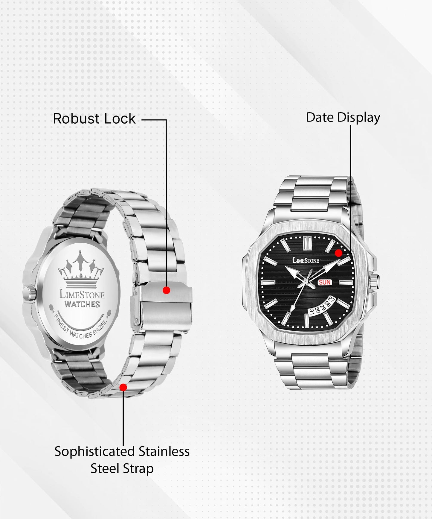 LIMESTONE OTUS 3D Dial The Vintage Day and Date Functioning Boys Quartz Analog Watch - For Men (OTUS0002)