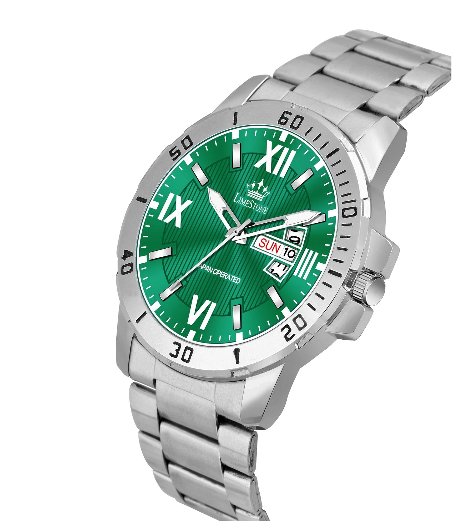 LIMESTONE Day and Date Functioning Steel Strap Adult Boys Quartz Analog Watch - For Men (LS3201)