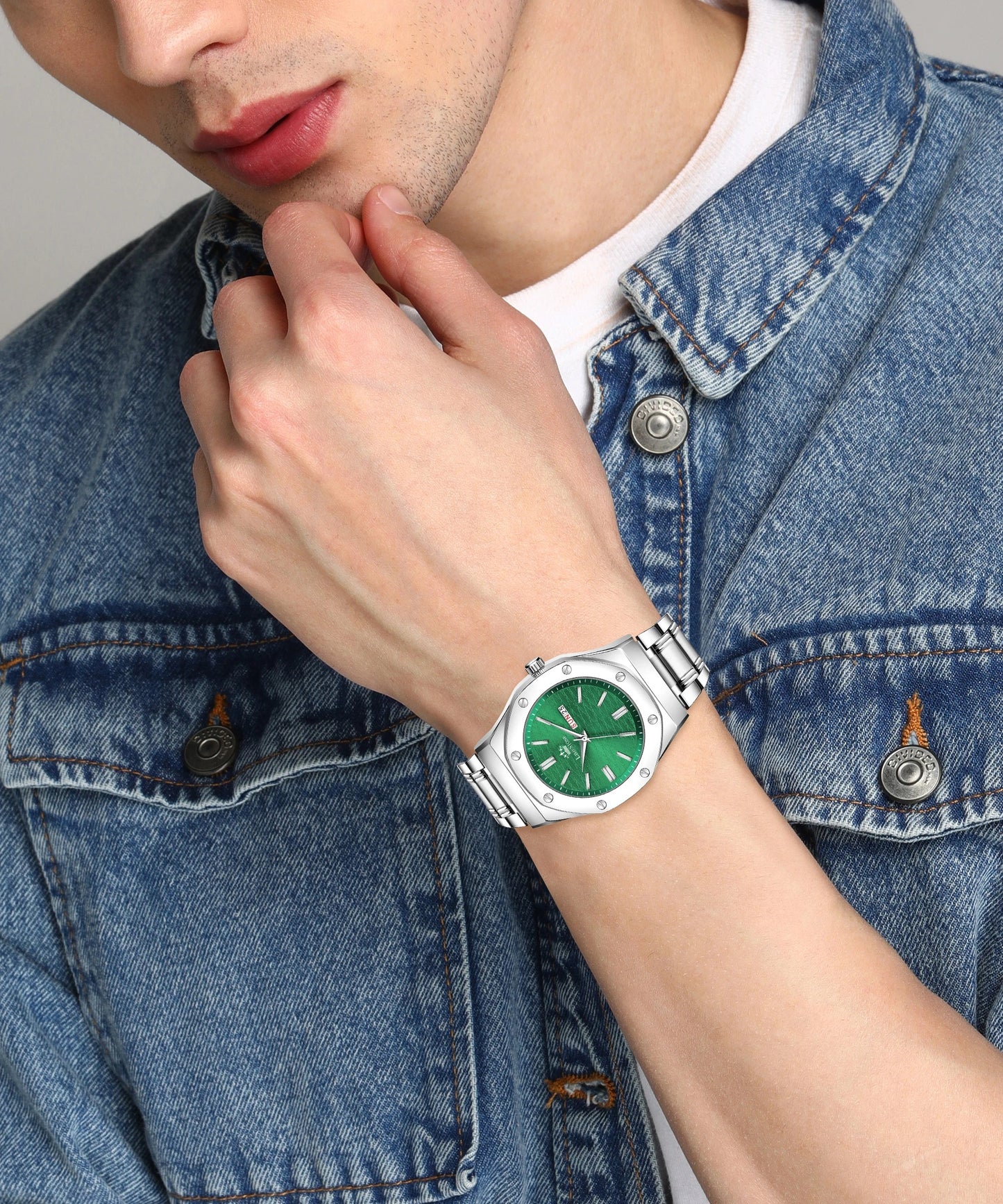 LIMESTONE Day and Date Display Screw Ring AP Design Quartz Analog Watch - For Men (LS3214)