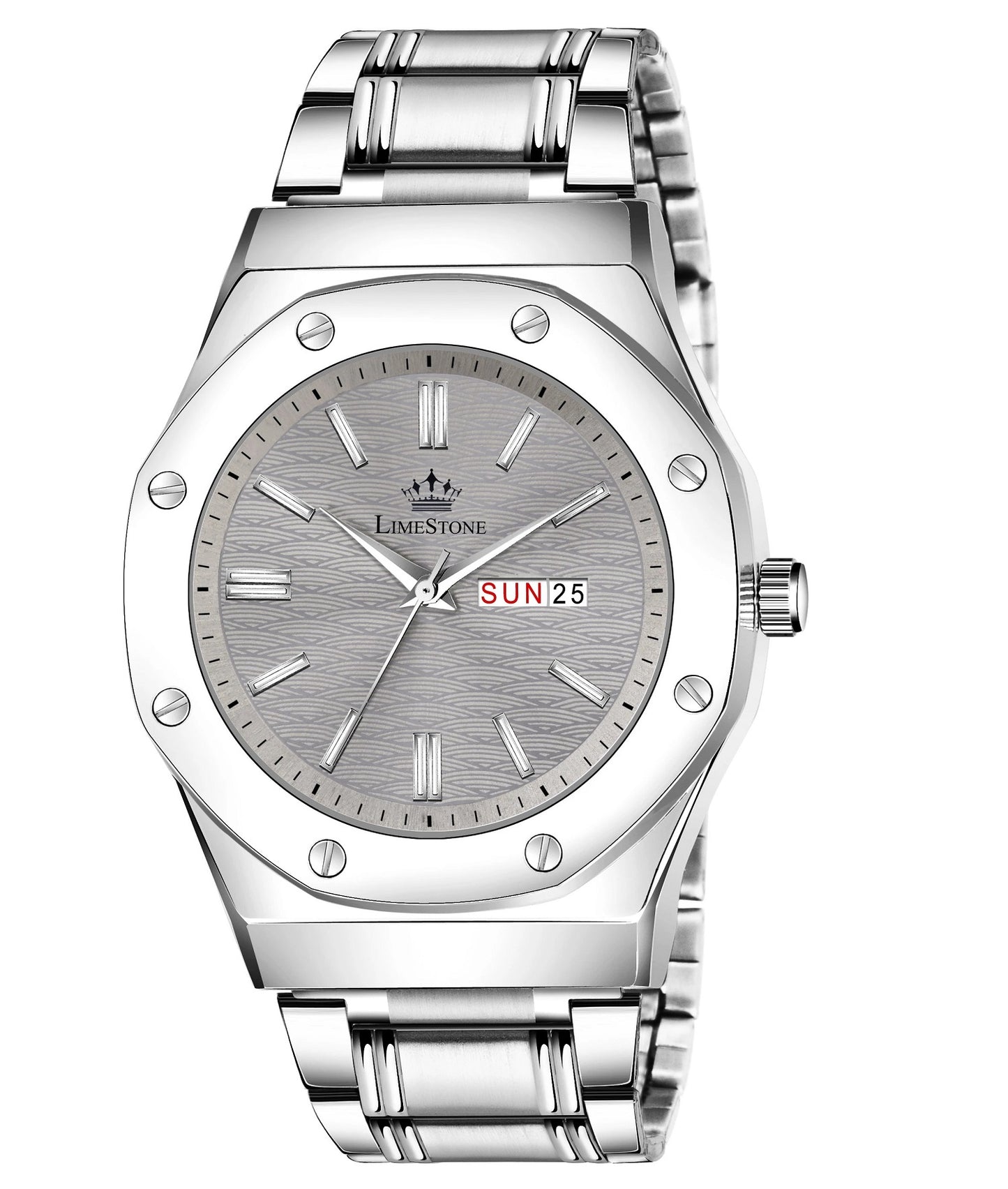LIMESTONE Day and Date Display Screw Ring AP Design Quartz Analog Watch - For Men (LS3212)