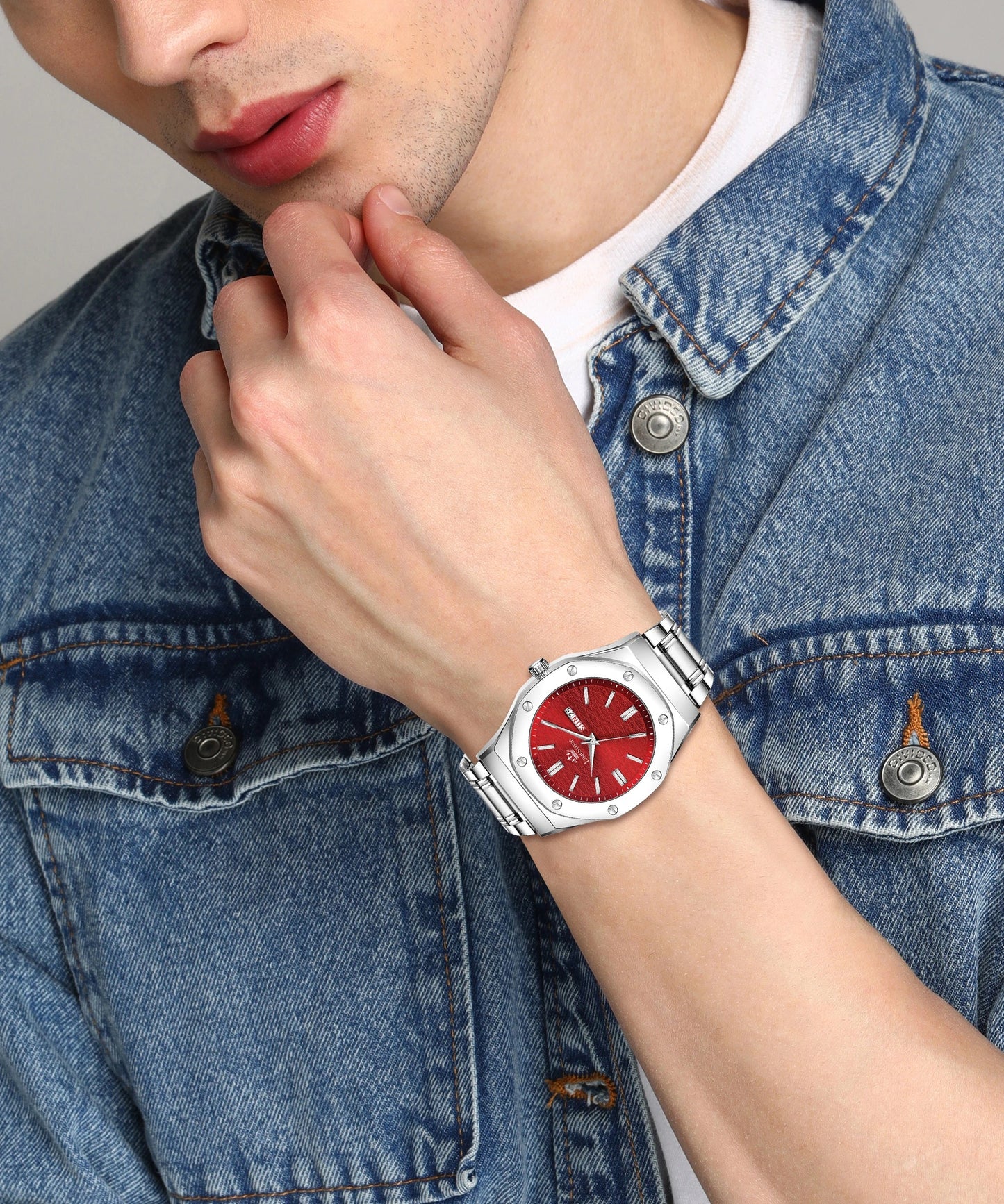 LIMESTONE Day and Date Display Screw Ring AP Design Quartz Analog Watch - For Men (LS3211)