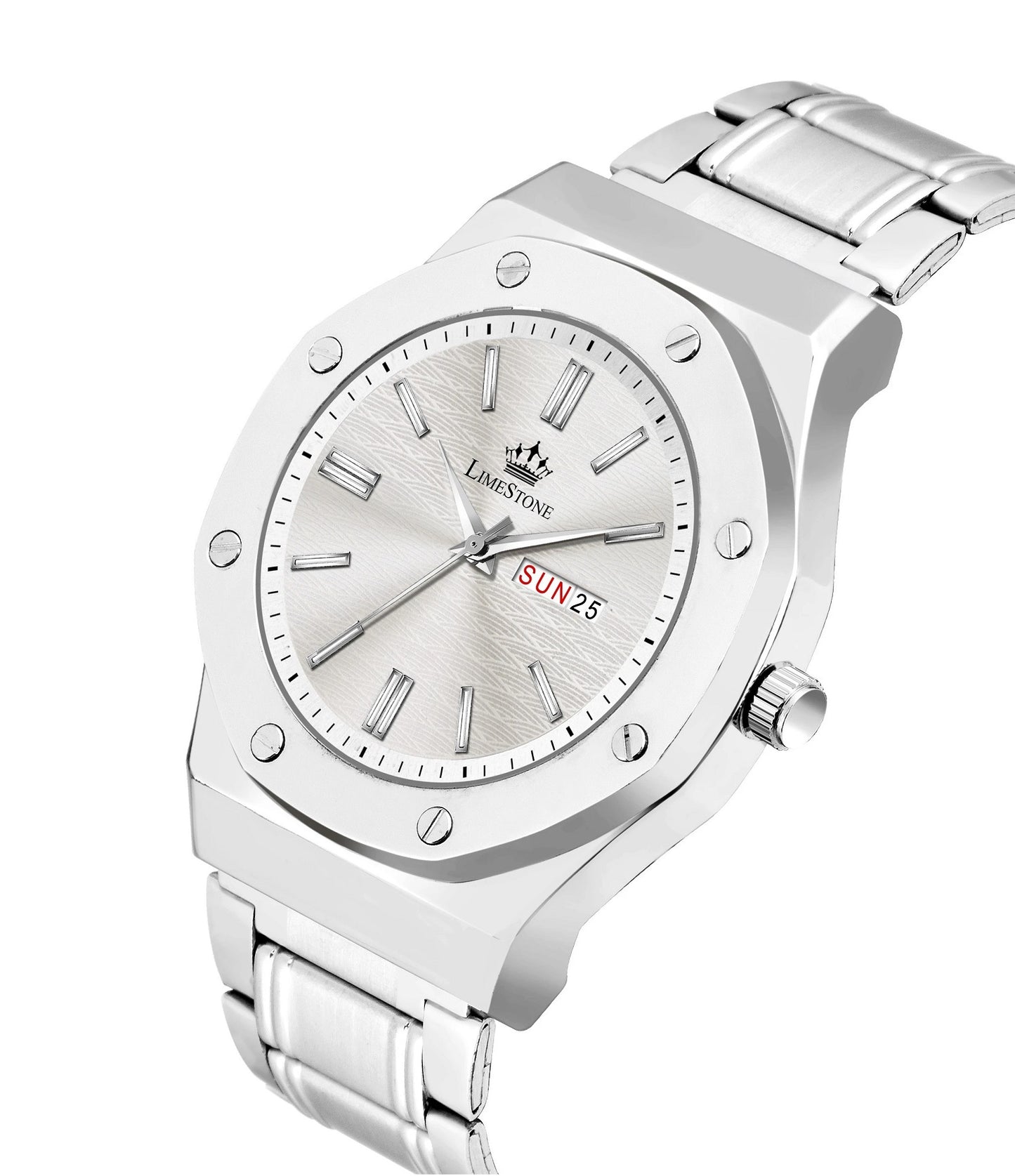 LIMESTONE Day and Date Display Screw Ring AP Design Quartz Analog Watch - For Men (LS3213)