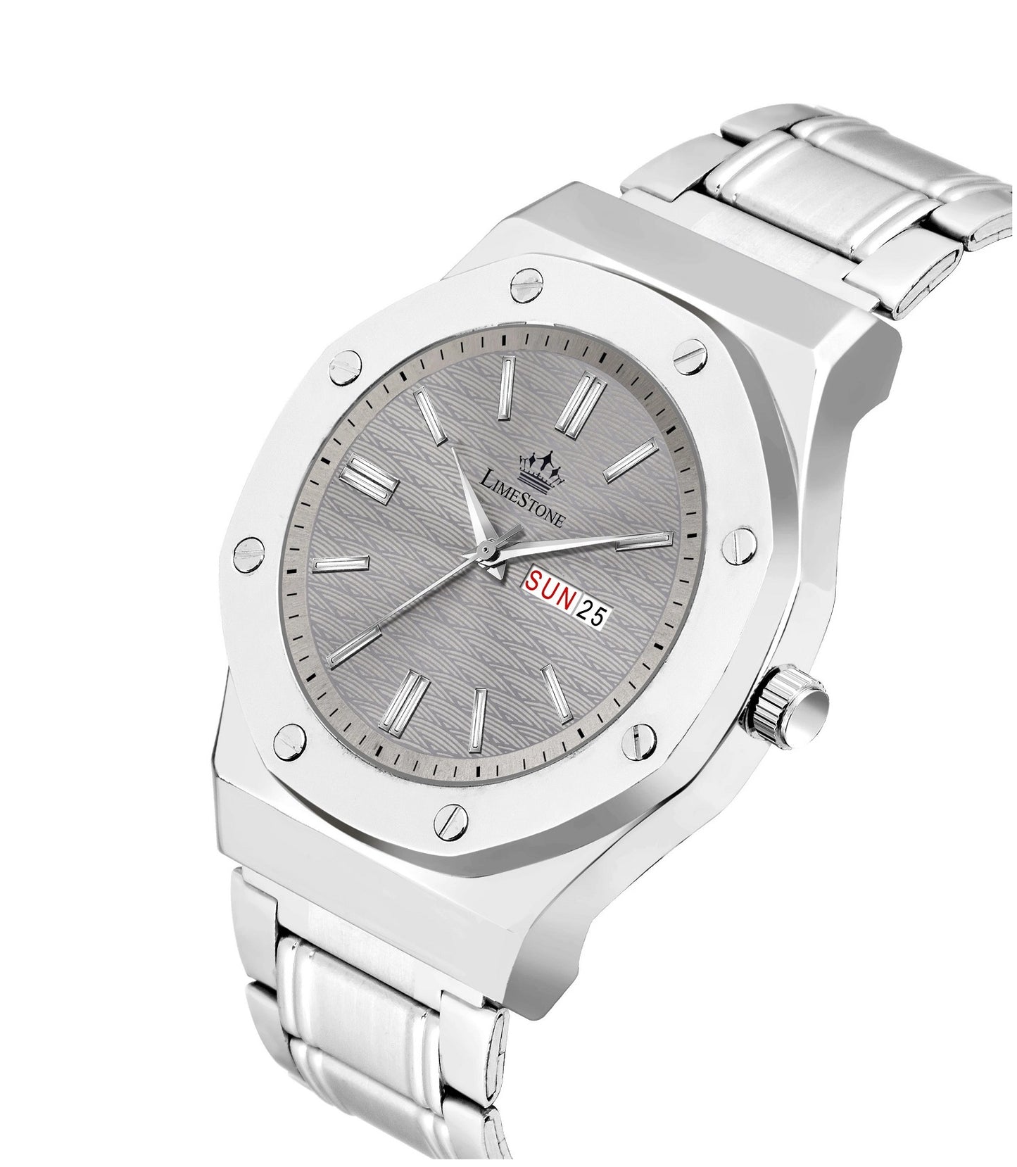 LIMESTONE Day and Date Display Screw Ring AP Design Quartz Analog Watch - For Men (LS3212)