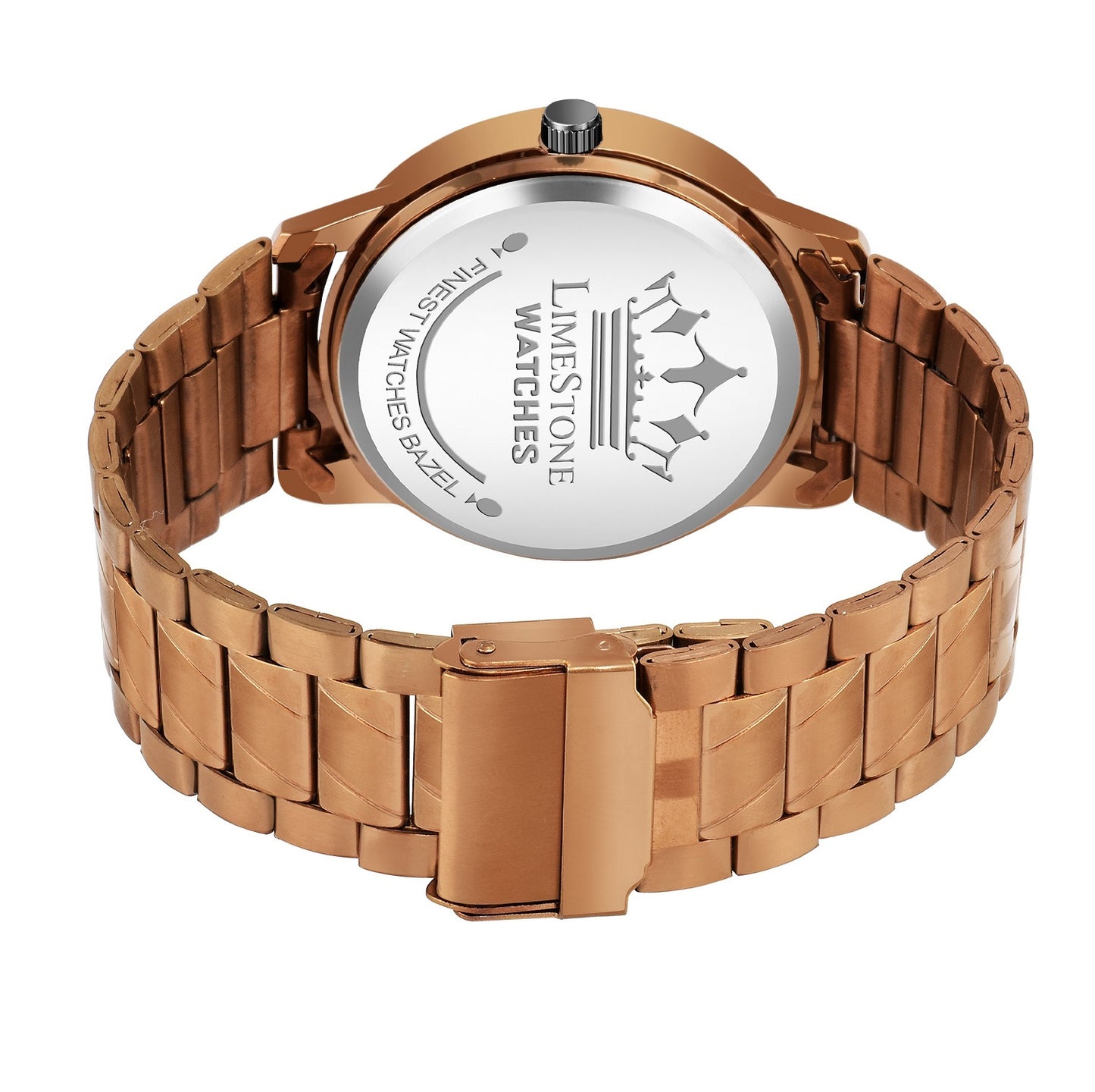 LIMESTONE HMTS Day & Date Functioning Original Copper Plated Brown Chain HMTS Quartz Analog Watch - For Men (LS3044)