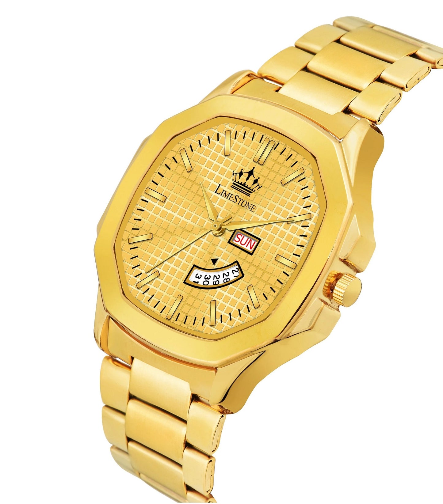 LIMESTONE OTUS OTUS Limited Original Gold Plated Day and Date Functioning Square HMTS Analog Watch - For Men (LS3041)