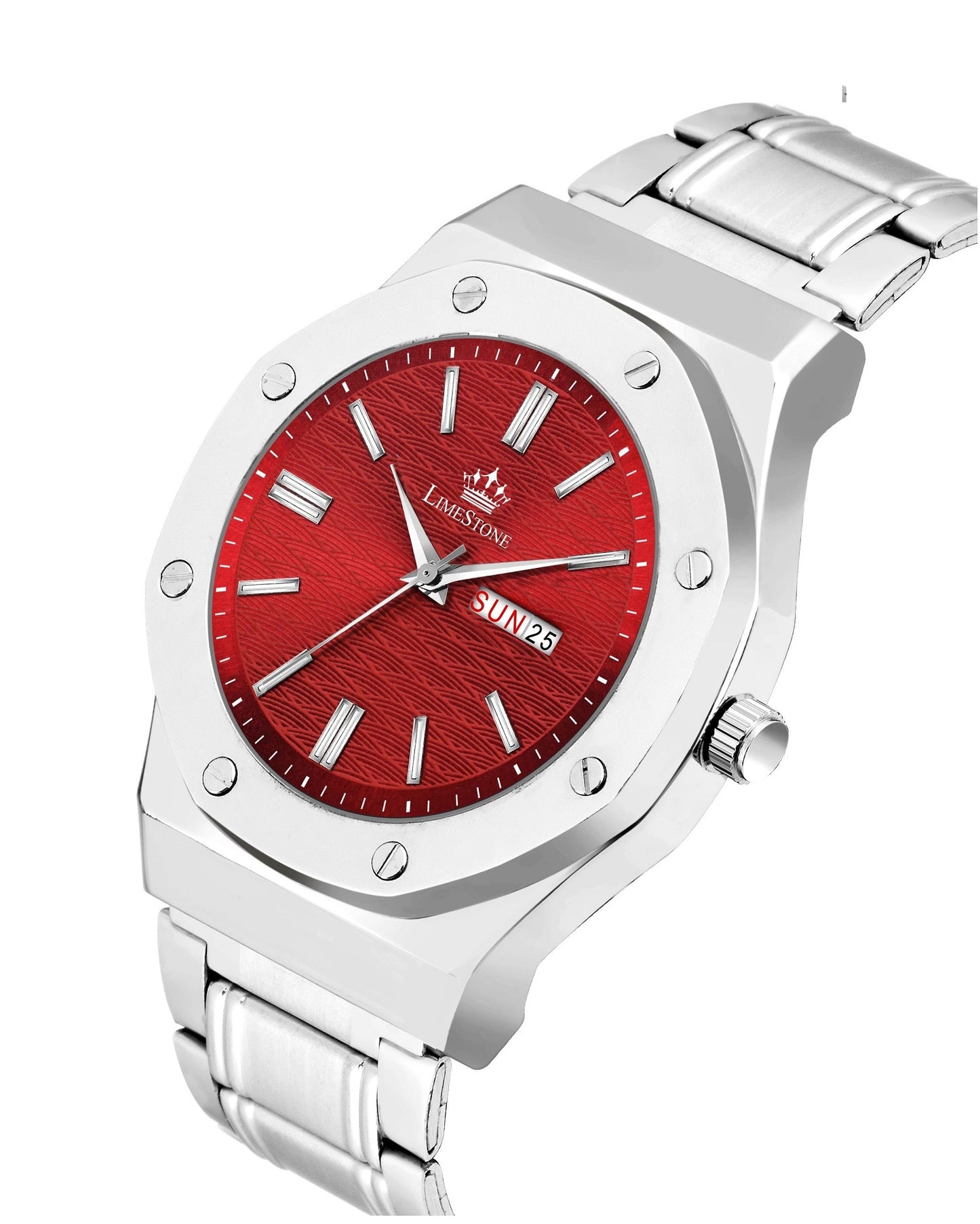 LIMESTONE Day and Date Display Screw Ring AP Design Quartz Analog Watch - For Men (LS3211)