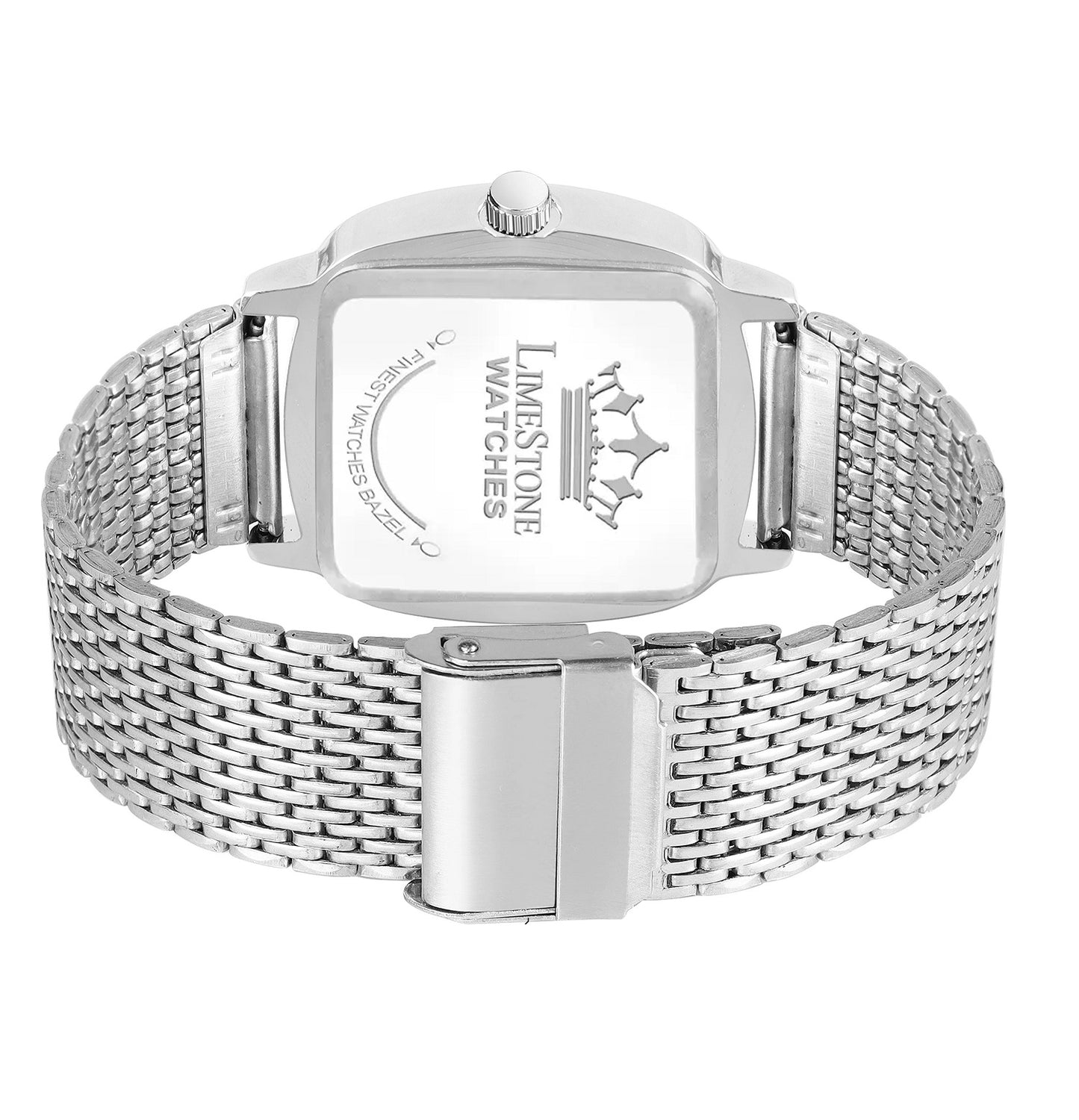 LIMESTONE CLASSIC Classic Series Mesh Chain Stainless Steel Square Quartz Analog Watch - For Men (LS3258)