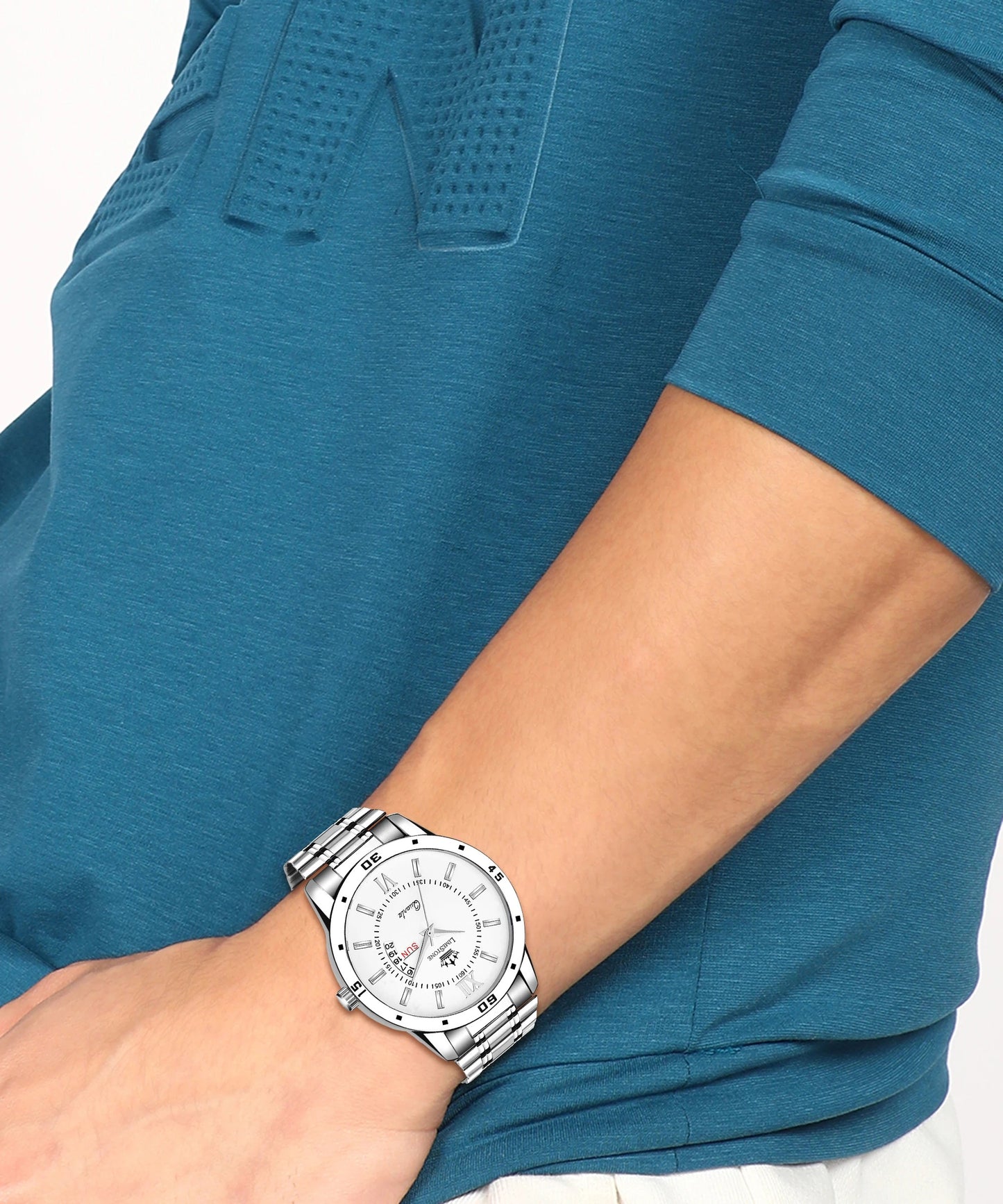 LIMESTONE Day and Date Function Steel Strap Quartz Analog Watch - For Men (LS2856)
