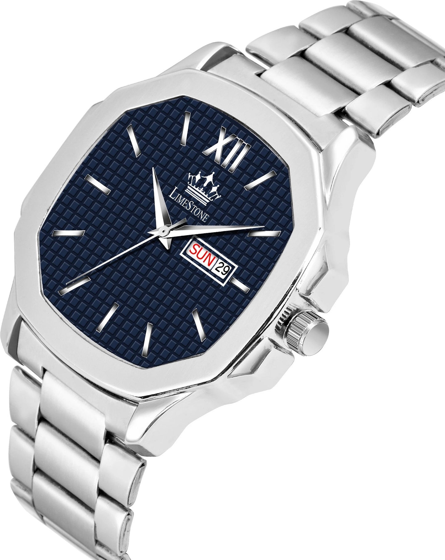 LIMESTONE OTUS Limited Day and Date Functioning Series Square Dial Blue Boys Watch with Quartz Mechanism Analog Watch - For Men (LS3026)