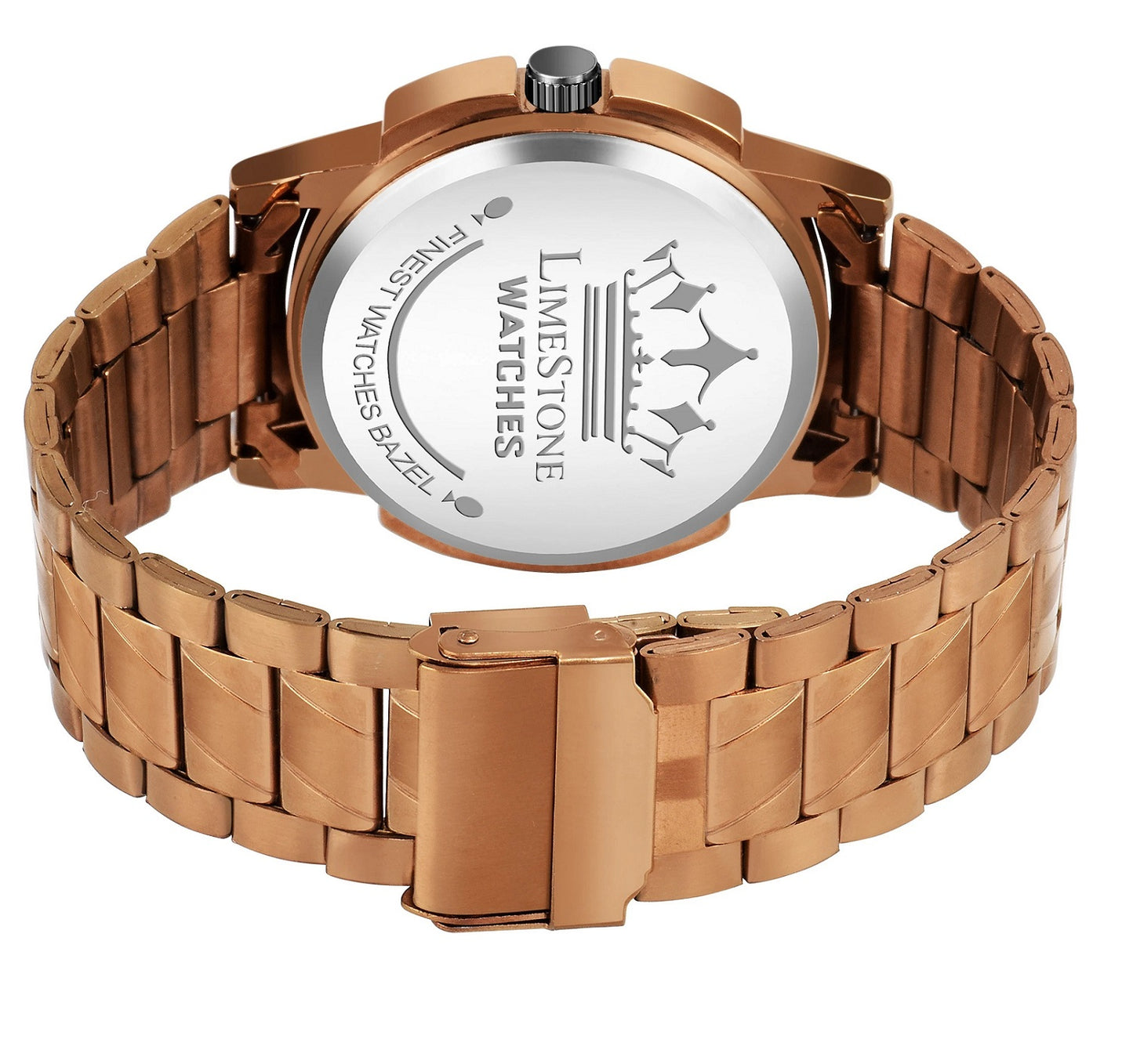 LIMESTONE Day & Date Functioning Original Copper Plated HMTS Quartz Analog Watch - For Men (LS3039)