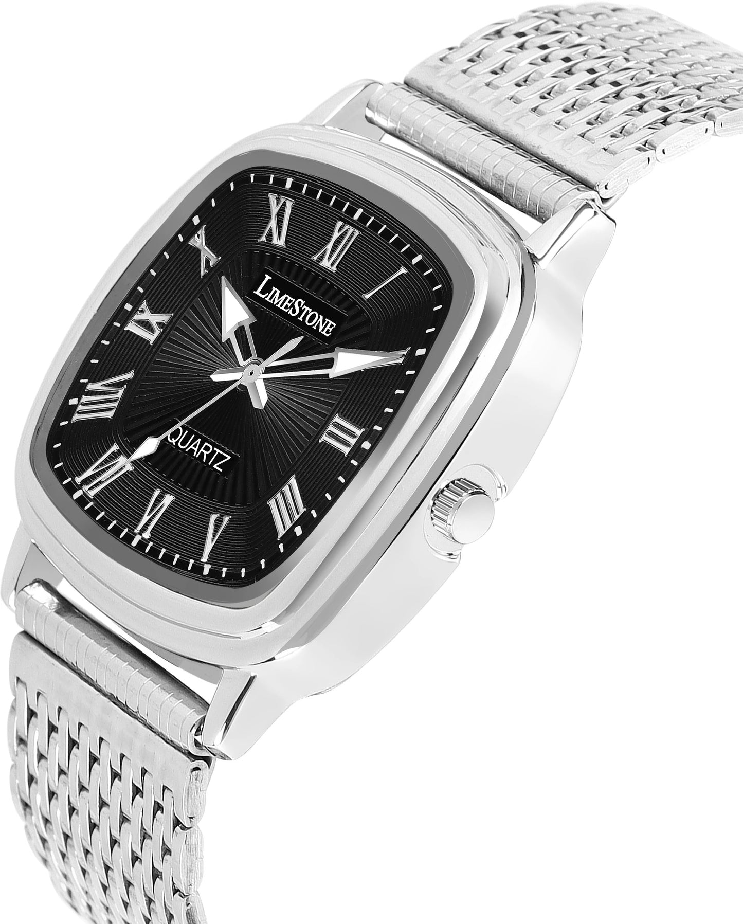 LIMESTONE CLASSIC Classic Series Mesh Chain Stainless Steel Square Quartz Analog Watch - For Men (LS3258)