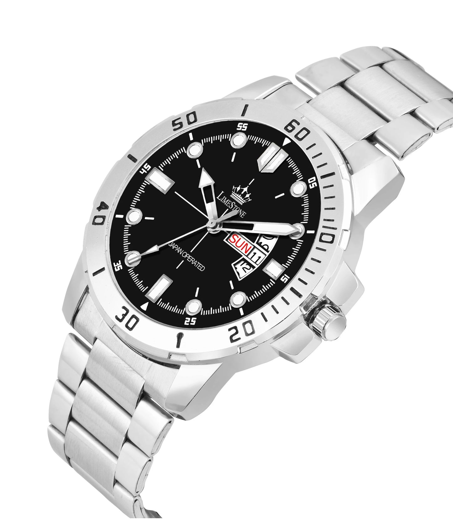 LIMESTONE Wheedler Series Day and Date Functioning Quartz Analog Watch - For Men (LS3067)