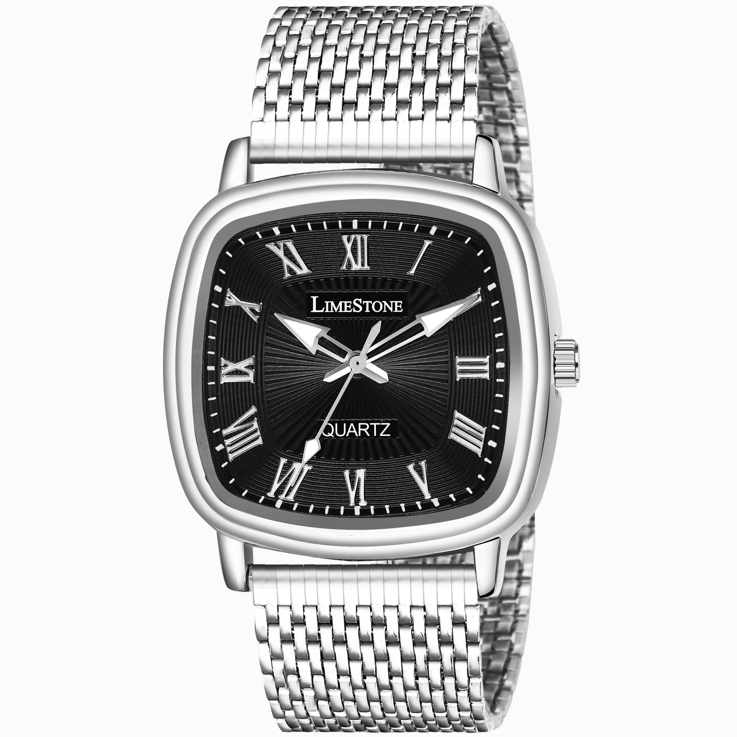 LIMESTONE CLASSIC Classic Series Mesh Chain Stainless Steel Square Quartz Analog Watch - For Men (LS3258)