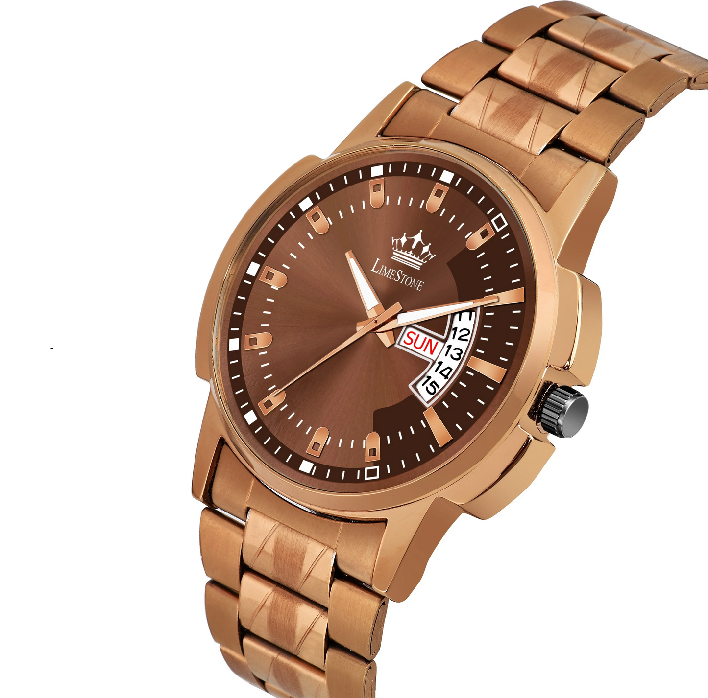 Day & Date Functioning Original Copper Plated HMTS Quartz Analog Watch - For Men LS3039