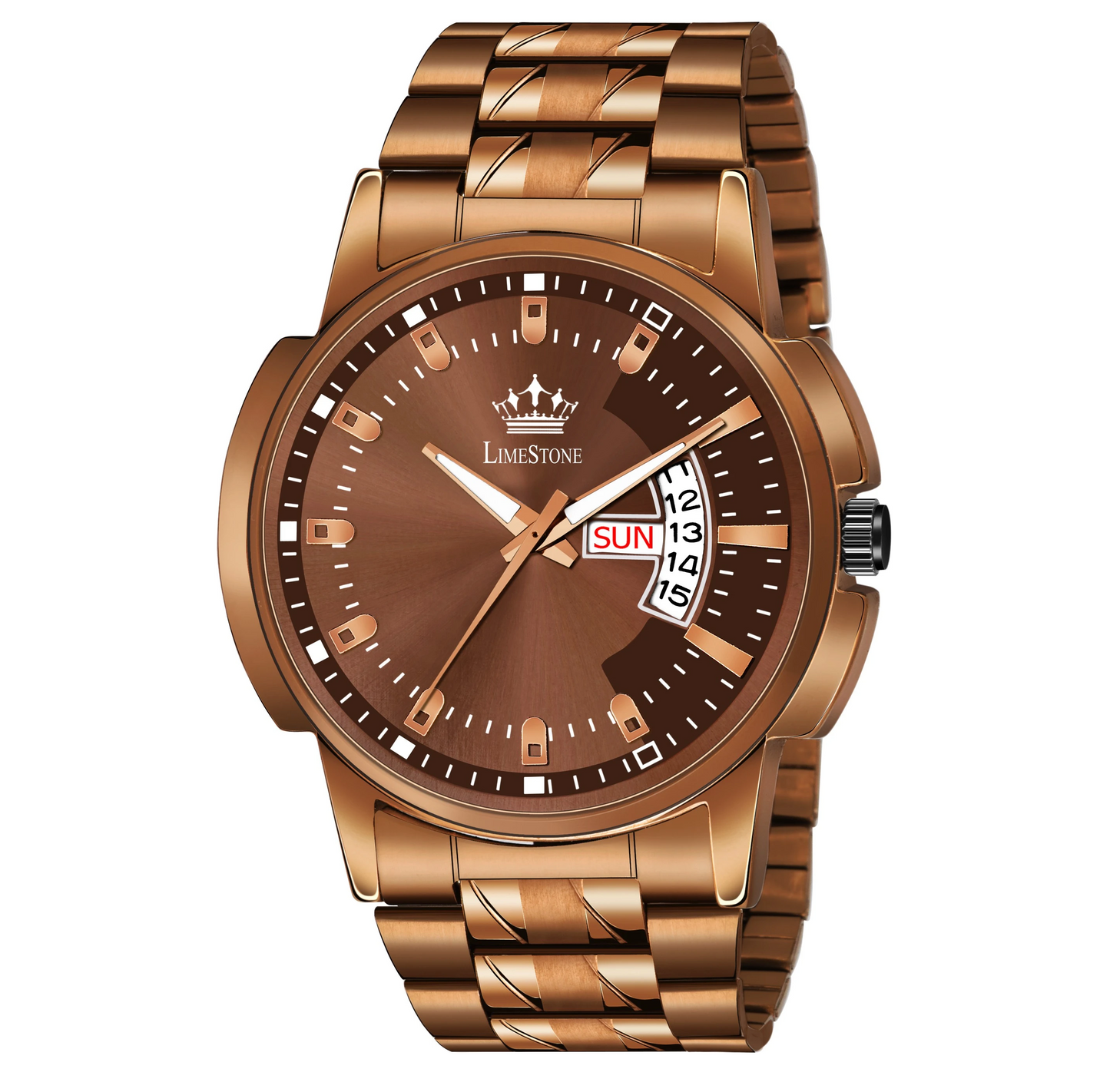 Day & Date Functioning Original Copper Plated HMTS Quartz Analog Watch - For Men LS3039