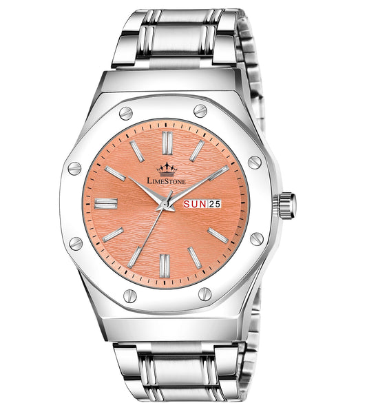 LIMESTONE Day and Date Display Screw Ring AP Design Quartz Analog Watch - For Men (LS3208)