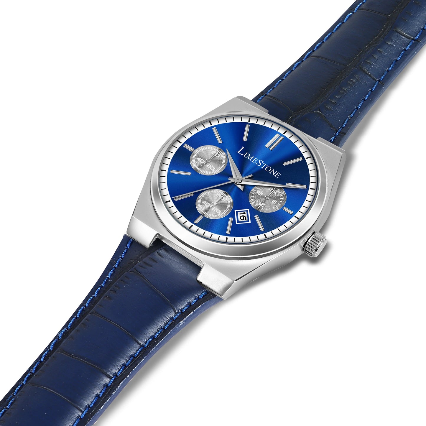 LIMESTONE Date Display Classic PRX Chronograph Leather Strap Quartz Analog Watch - For Men (TSOT111)