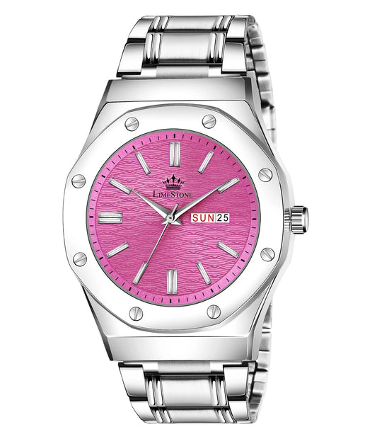 LIMESTONE Day and Date Display Screw Ring AP Design Quartz Analog Watch - For Men (LS3210)