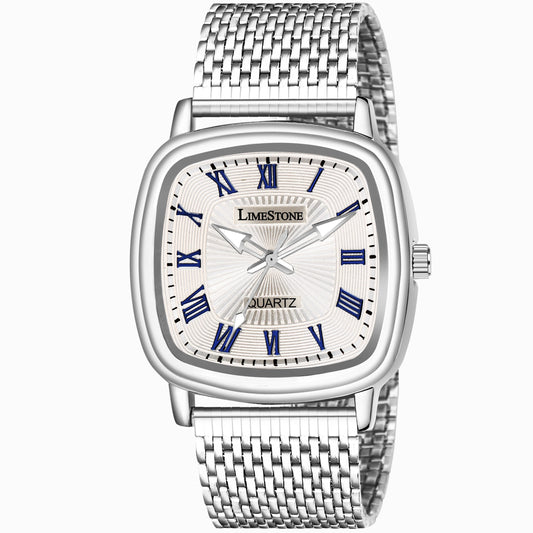 LIMESTONE CLASSIC Classic Series Mesh Chain Stainless Steel Square Quartz Analog Watch - For Men (LS3256)