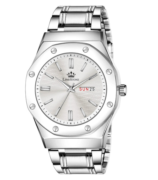 LIMESTONE Day and Date Display Screw Ring AP Design Quartz Analog Watch - For Men (LS3213)