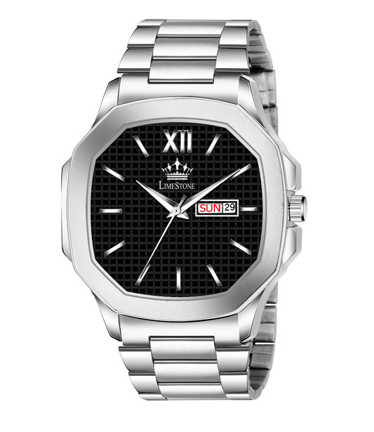 LIMESTONE OTUS Limited Day and Date Functioning Series Square Dial Boys Watch with Quartz Mevhanism Analog Watch - For Men (LS3027)
