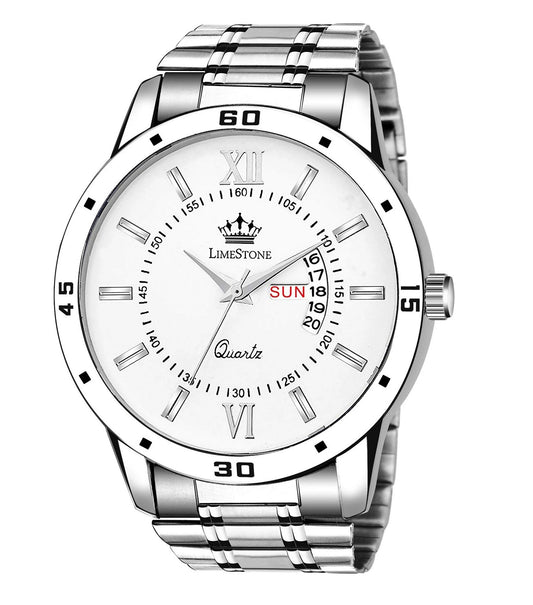 LIMESTONE Day and Date Function Steel Strap Quartz Analog Watch - For Men (LS2856)