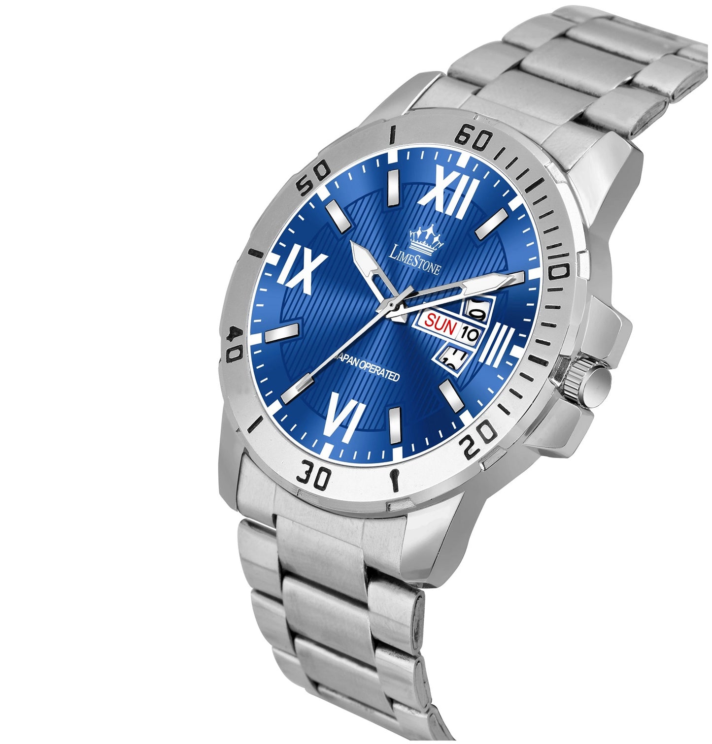 LIMESTONE Day and Date Functioning Steel Strap Adult Boys Quartz Analog Watch - For Men (LS3206)