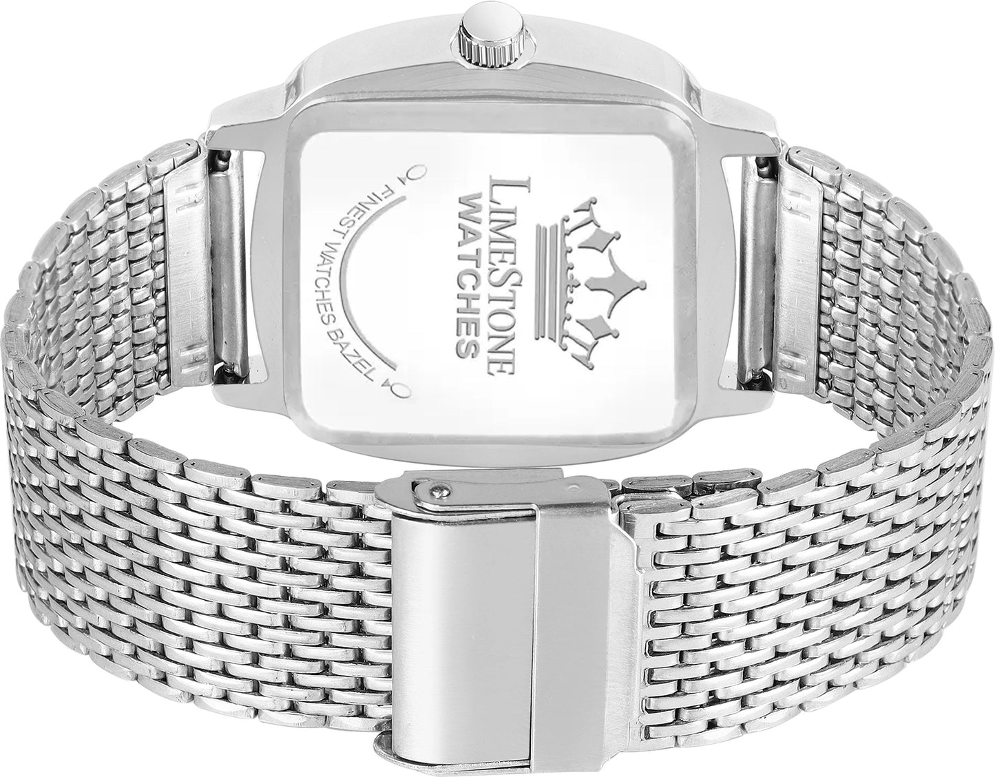 LIMESTONE CLASSIC Classic Series Mesh Chain Stainless Steel Square Quartz Analog Watch - For Men (LS3256)