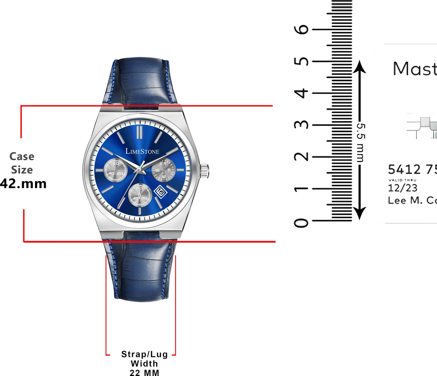 LIMESTONE Date Display Classic PRX Chronograph Leather Strap Quartz Analog Watch - For Men (TSOT111)