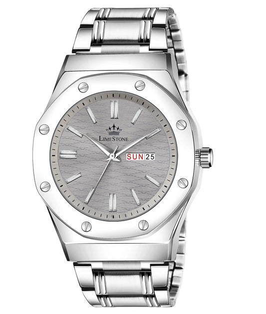 LIMESTONE Day and Date Display Screw Ring AP Design Quartz Analog Watch - For Men (LS3212)