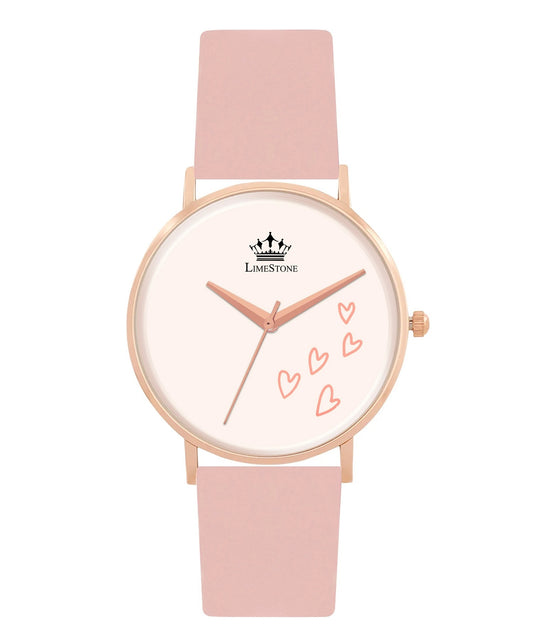 LIMESTONE Chalky Charm Watch Bracelet Stack Lovebird Chalky Charm Watch Bracelet Stack Analog Watch - For Women (LS1383+BRFF)