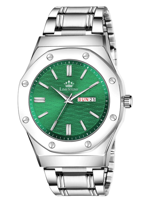 LIMESTONE Day and Date Display Screw Ring AP Design Quartz Analog Watch - For Men (LS3214)