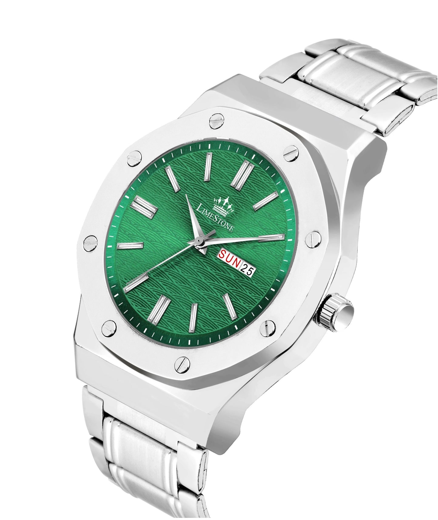 LIMESTONE Day and Date Display Screw Ring AP Design Quartz Analog Watch - For Men (LS3214)