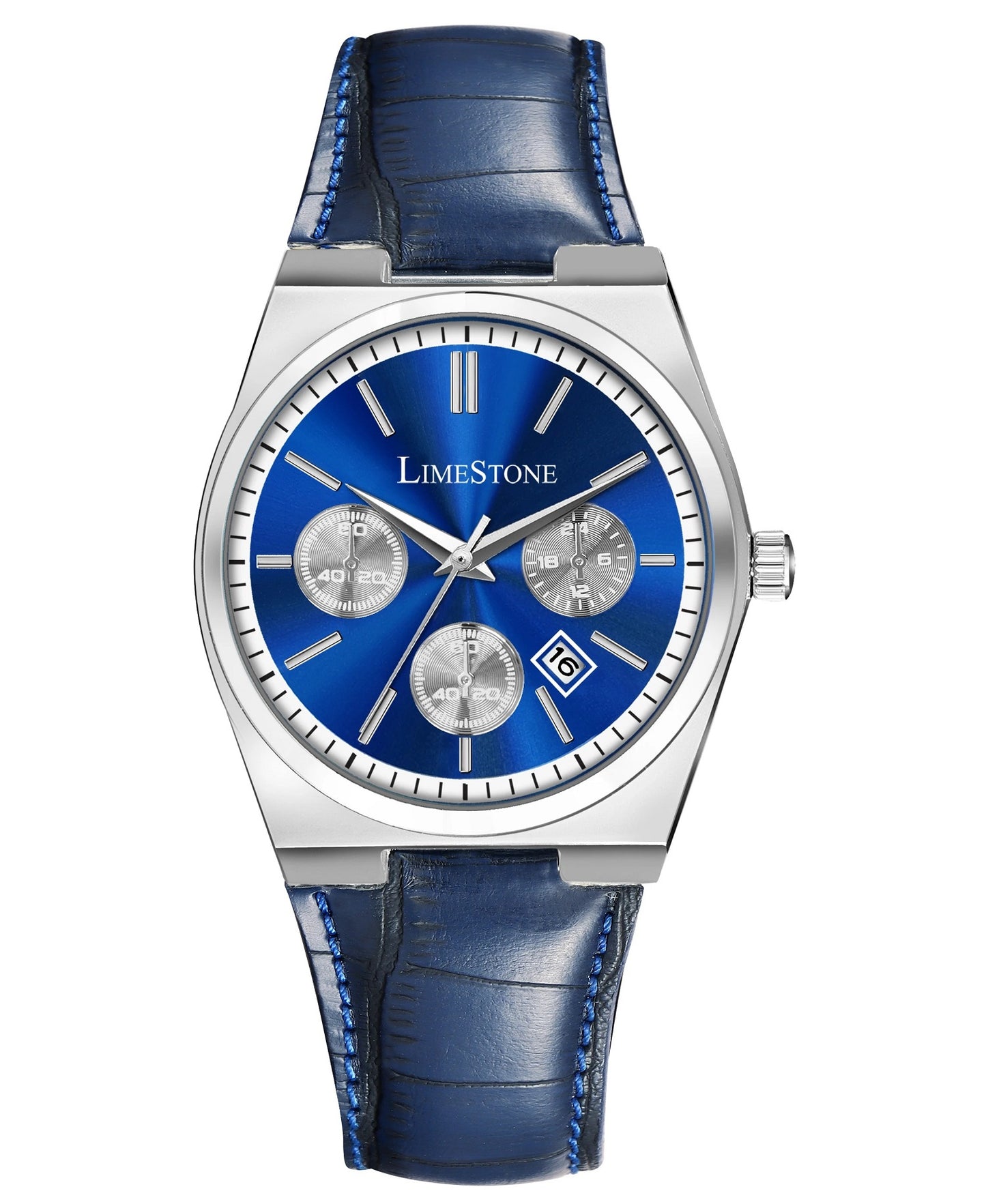 LIMESTONE Date Display Classic PRX Chronograph Leather Strap Quartz Analog Watch - For Men (TSOT111)