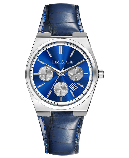 LIMESTONE Date Display Classic PRX Chronograph Leather Strap Quartz Analog Watch - For Men (TSOT111)
